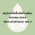 สรุปการจัดซื้อจัดจ้างเดือนมกราคม 2564