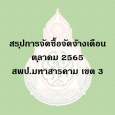 สรุปผลการจัดซื้อจัดจ้าง เดือน ตุลาคม 2565